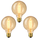 3PCS AC220-240V 2200K E27 G95 40W Retro Edison Incandescent Light Bulb for Indoor Home Use