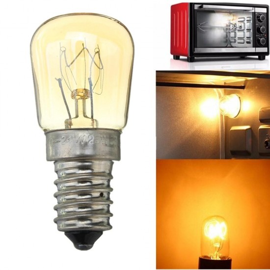 AC220-240V High Temperature 300°E14 25W Microwave Oven Cooker Incandescent Light Bulb