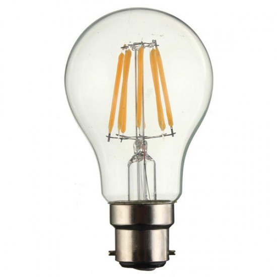 B22 A60 8W LED COB Filament Bulb Eison Vintage Clear Glass Lamp Non-dimmable AC 220V