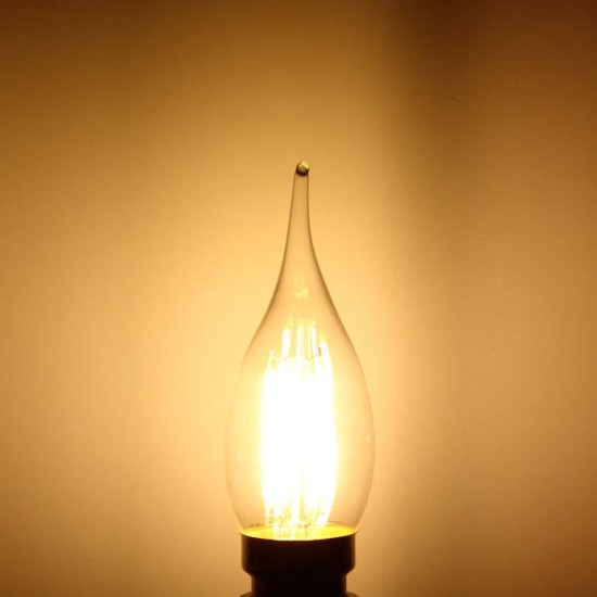 B22 C35 4W COB White/Warm White Filament Bulb Edison Retro Glass Lamp Non-Dimmable AC 220V