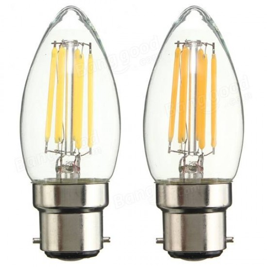 B22 C35 6W COB Filament Bulb Eison Vintage Candle Clear Glass Lamp Non- Dimmable AC 220V B22 C35 6W COB Filament Bulb Eison Vintage Candle Clear Glass Lamp Non- Dimmable AC 220V