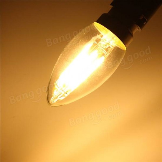 B22 C35 6W COB Filament Bulb Eison Vintage Candle Clear Glass Lamp Non- Dimmable AC 220V