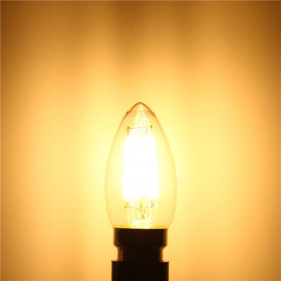 B22 C35 6W COB Filament Bulb Eison Vintage Candle Clear Glass Lamp Non- Dimmable AC 220V