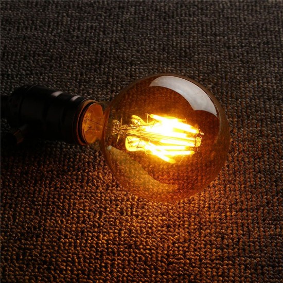 B22/E27 Dimmable G80 LED 6W Vintage Globe Cage Edison Filament Light Bulb Lamp AC220V