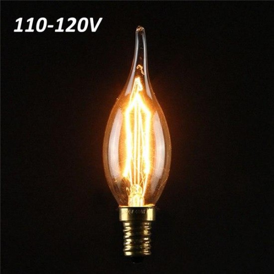 C35 40W E14 Vintage Antique Edison Carbon Filamnet Clear Glass Bulb 110-120V