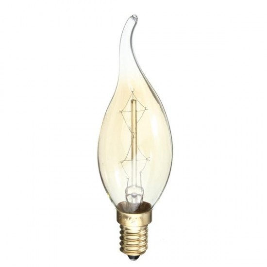 C35 40W E14 Vintage Antique Edison Carbon Filamnet Clear Glass Bulb 110-120V C35 40W E14 Vintage Antique Edison Carbon Filamnet Clear Glass Bulb 110-120V