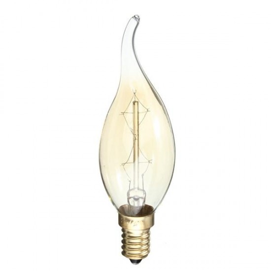 C35 40W E14 Vintage Antique Edison Carbon Filamnet Clear Glass Bulb 110-120V