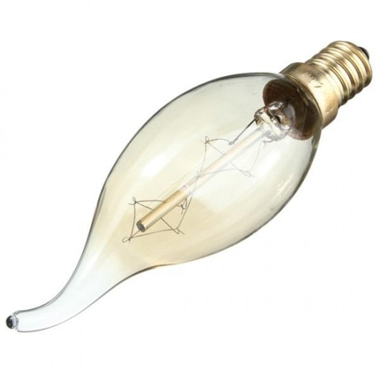 C35 40W E14 Vintage Antique Edison Carbon Filamnet Clear Glass Bulb 110-120V