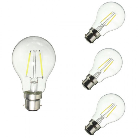 Dimmable B22 A60 2W Pure White Warm White COB Retro Edison Light Lamp Bulb AC220V