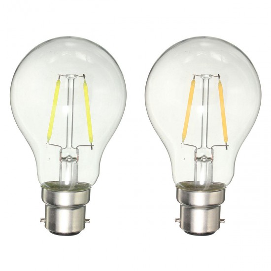 Dimmable B22 A60 2W Pure White Warm White COB Retro Edison Light Lamp Bulb AC220V