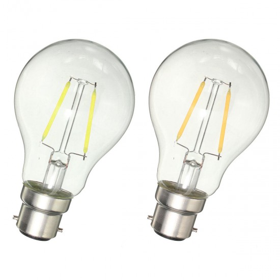 Dimmable B22 A60 2W Pure White Warm White COB Retro Edison Light Lamp Bulb AC220V