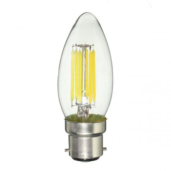 Dimmable B22 C35 6W COB Pure White Warm White Edison Retro Light Lamp Bulb AC220V