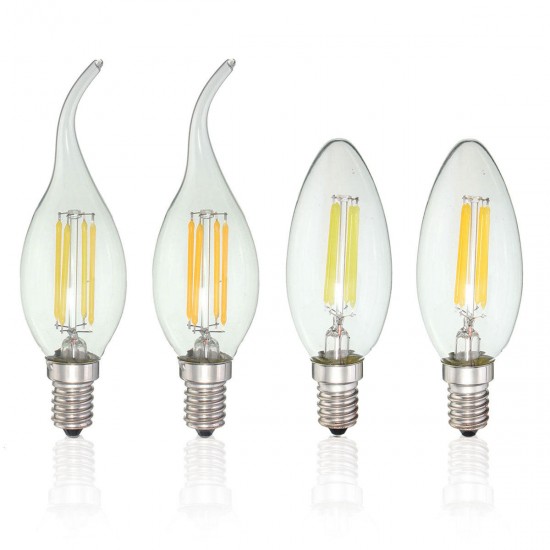 Dimmable E14 4W COB Edison Filament Bulb LED 400Lm Candle Light Candle AC220V