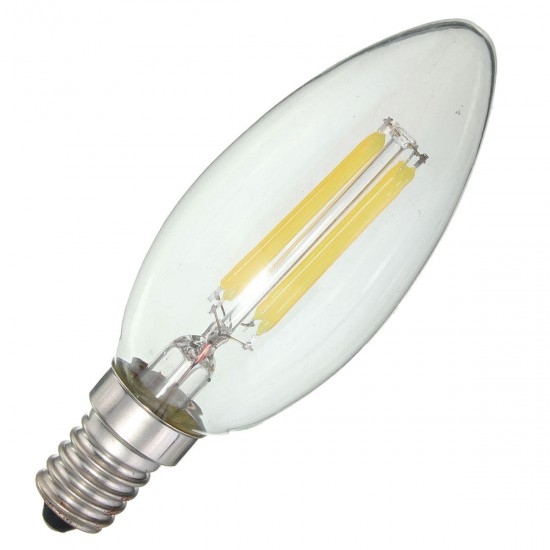 Dimmable E14 4W COB Edison Filament Bulb LED 400Lm Candle Light Candle AC220V