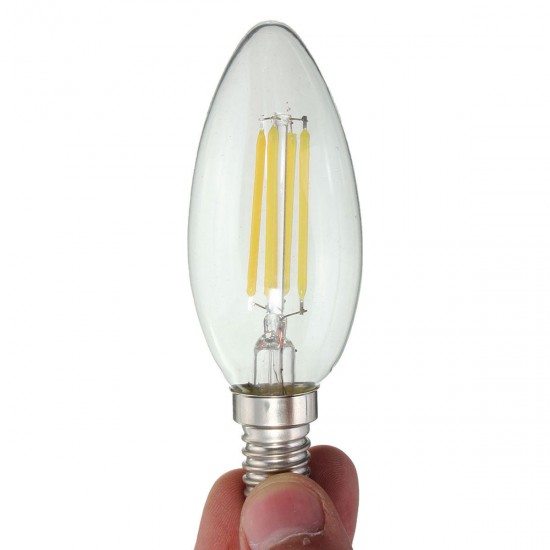 Dimmable E14 4W COB Edison Filament Bulb LED 400Lm Candle Light Candle AC220V