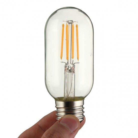 Dimmable E27 E26 T45 4W Warm White COB LED Filament Retro Edison LED Bulbs 110V / 220V Dimmable E27 E26 T45 4W Warm White COB LED Filament Retro Edison LED Bulbs 110V / 220V