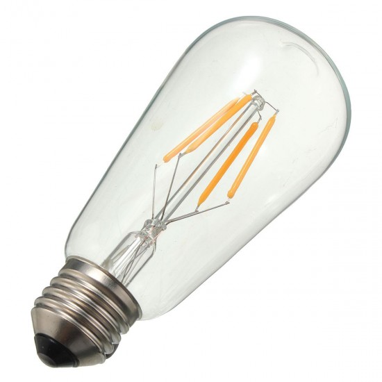 Dimmable Vintage Retro E27 ST58 4W LED COB Warm White Filament Edison Bulb 110V 220V