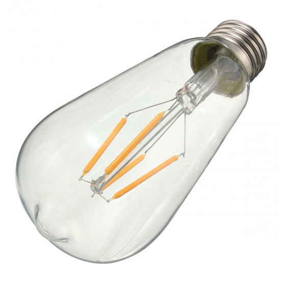 Dimmable Vintage Retro E27 ST58 4W LED COB Warm White Filament Edison Bulb 110V 220V