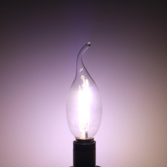 E14 2W Pure/Warm White Edison Filament LED COB Flame Lamp 85-265V