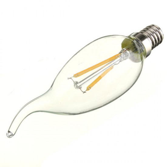 E14 2W Pure/Warm White Edison Filament LED COB Flame Lamp 85-265V