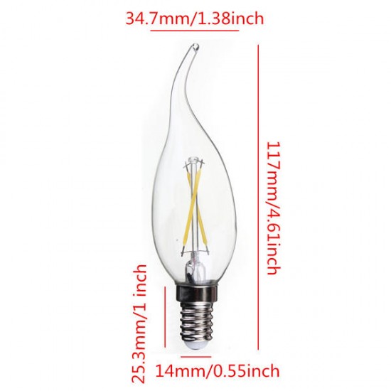 E14 2W Pure/Warm White Edison Filament LED COB Flame Lamp 85-265V E14 2W Pure/Warm White Edison Filament LED COB Flame Lamp 85-265V
