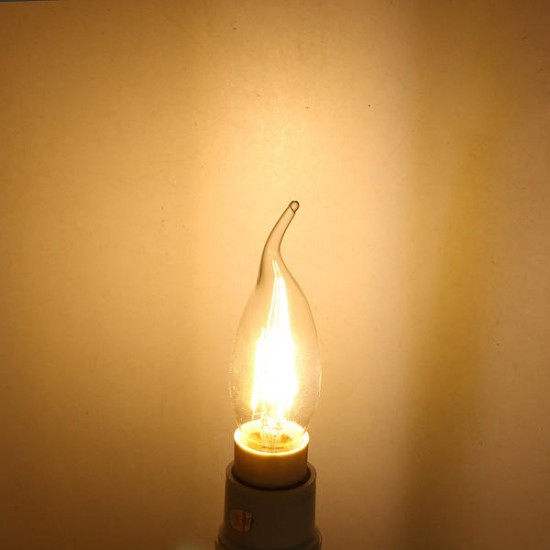 E14 4W Pure/Warm White Edison Filament LED COB Flame Lamp 220-240V