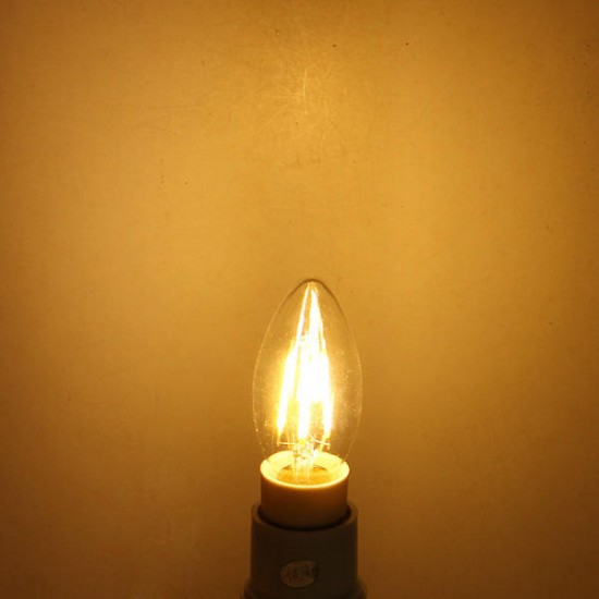 E14 4W Pure/Warm White Edison Filament LED Candle Flame Lamp 220-240V