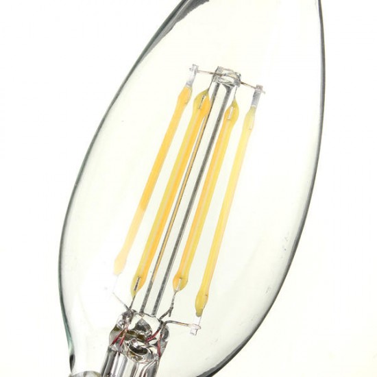 E14 4W Pure/Warm White Edison Filament LED Candle Flame Lamp 220-240V