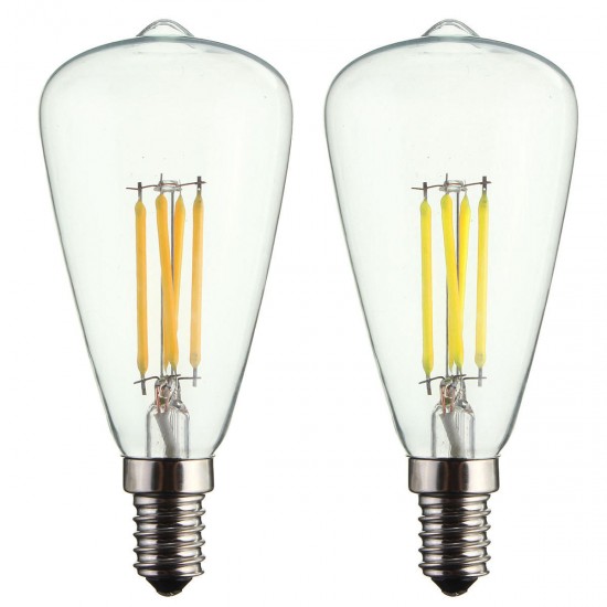 E14 6W LED Filament COB Retro Pure White Warm White Candle Light Lamp Bulb AC220V