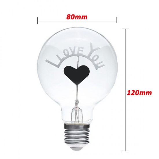 E27 3W Edison Bulbs I Love You Shaped Decorative Light Bulb 220V E27 3W Edison Bulbs I Love You Shaped Decorative Light Bulb 220V