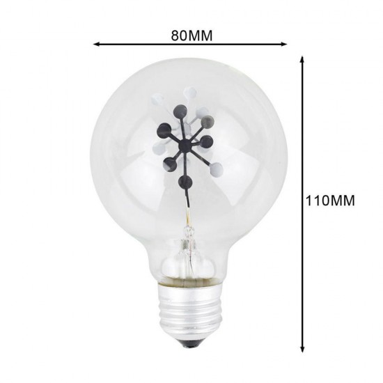 E27 3W G80 Snowflake Non-Dimmable Red&Green Christmas Incandescent Light Bulb AC220-240V