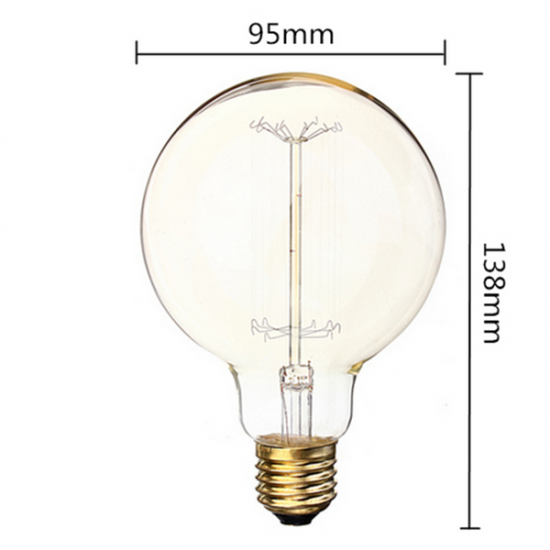 E27 40W G95 19 Anchors Vintage Antique Edison Style Carbon Filamnet Clear Glass Bulb 110/220V