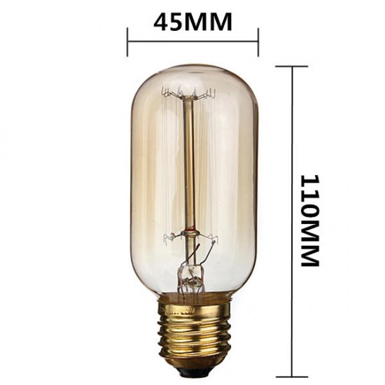 E27 40W Vintage Antique Edison Incandescent Bulb Clear Glass 110V