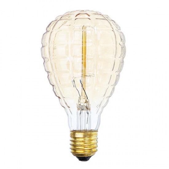 E27 40W Warm White Pineapple Fire Balloon Retro Vintage Edison Global Incandescent Light Bulb AC220V