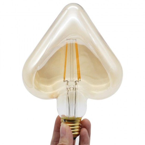 E27 4W Heart Shaped Non-dimmable LED COB Filament Light Bulb Edison Lamp Indoor Home Decor AC220V E27 4W Heart Shaped Non-dimmable LED COB Filament Light Bulb Edison Lamp Indoor Home Decor AC220V
