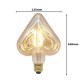 E27 4W Heart Shaped Non-dimmable LED COB Filament Light Bulb Edison Lamp Indoor Home Decor AC220V