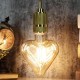 E27 4W Heart Shaped Non-dimmable LED COB Filament Light Bulb Edison Lamp Indoor Home Decor AC220V