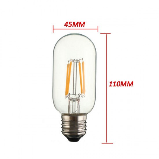 E27 4W T45 COB LED Vintage Antique Retro Edison Clear Glass Warm White Light Bulb AC 220V E27 4W T45 COB LED Vintage Antique Retro Edison Clear Glass Warm White Light Bulb AC 220V