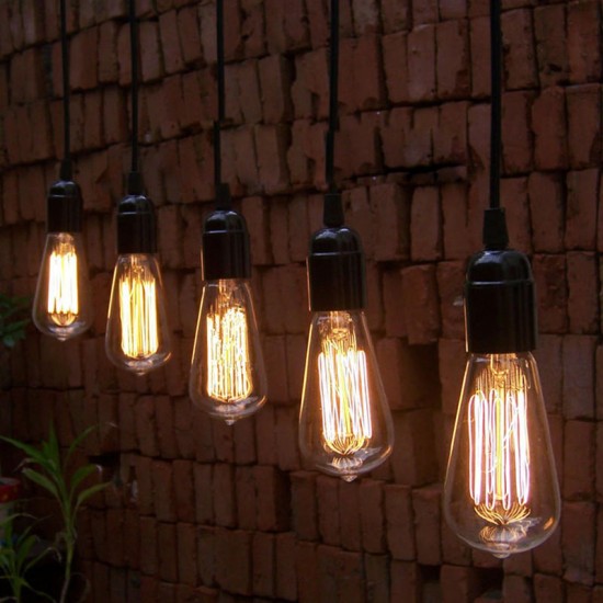 E27 60W ST58 Edison Bulb Antique Filament Lamp Retro Vintage Light 220V/110V E27 60W ST58 Edison Bulb Antique Filament Lamp Retro Vintage Light 220V/110V