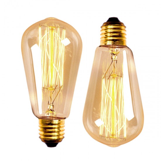 E27 60W ST58 Edison Bulb Antique Filament Lamp Retro Vintage Light 220V/110V