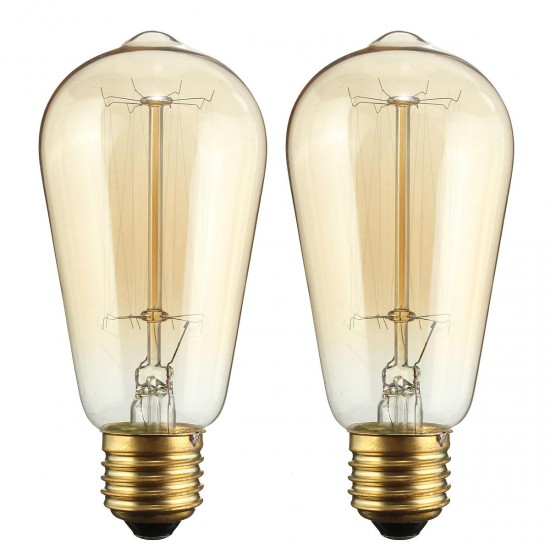 E27 60W ST58 Edison Bulb Antique Filament Lamp Retro Vintage Light 220V/110V