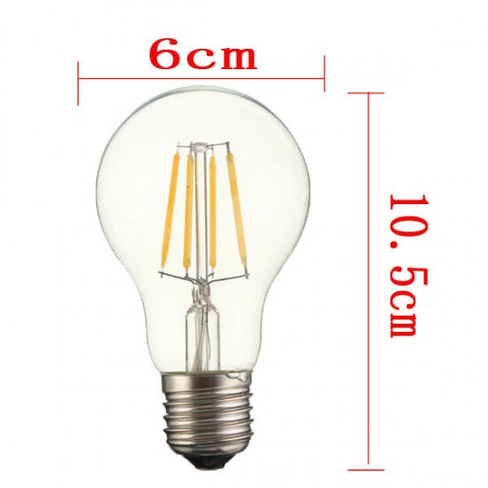 E27 A60 4W Warm White/ White Edison Filament LED COB Dimmable Globe Bulb Lamp AC220V/110V