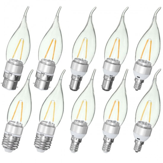 E27 E14 E12 B22 B15 2W Non-Dimmable Sliver Edison Pull Tail Incandescent Candle Light Bulb 110V