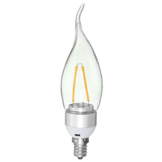 E27 E14 E12 B22 B15 2W Non-Dimmable Sliver Edison Pull Tail Incandescent Candle Light Bulb 110V