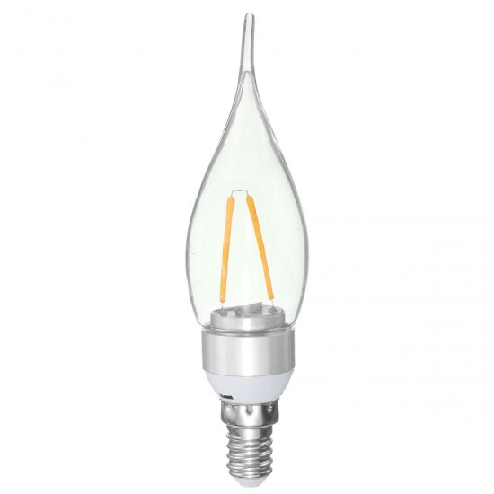 E27 E14 E12 B22 B15 2W Non-Dimmable Sliver Edison Pull Tail Incandescent Candle Light Bulb 110V