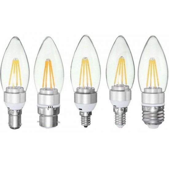 E27 E14 E12 B22 B15 4W 110V Silver Incandescent Candle Light Bulb Home Lighting Decoration