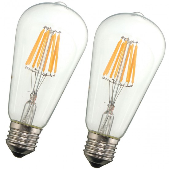 E27 ST58 8W Warm White COB LED Filament Retro Edison LED Bulbs AC110V / AC220V