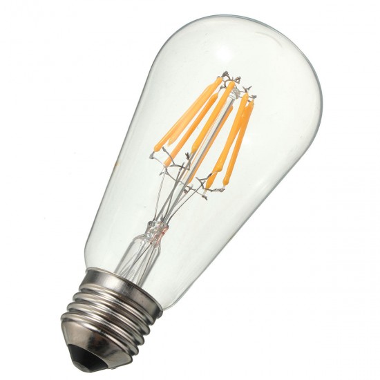 E27 ST58 8W Warm White COB LED Filament Retro Edison LED Bulbs AC110V / AC220V