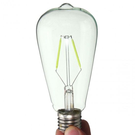 E27 ST64 2W Vintage Edison Light Bulb LED COB Filament Colorful Lamp 220V