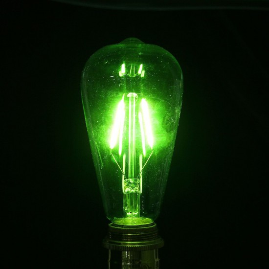 E27 ST64 2W Vintage Edison Light Bulb LED COB Filament Colorful Lamp 220V